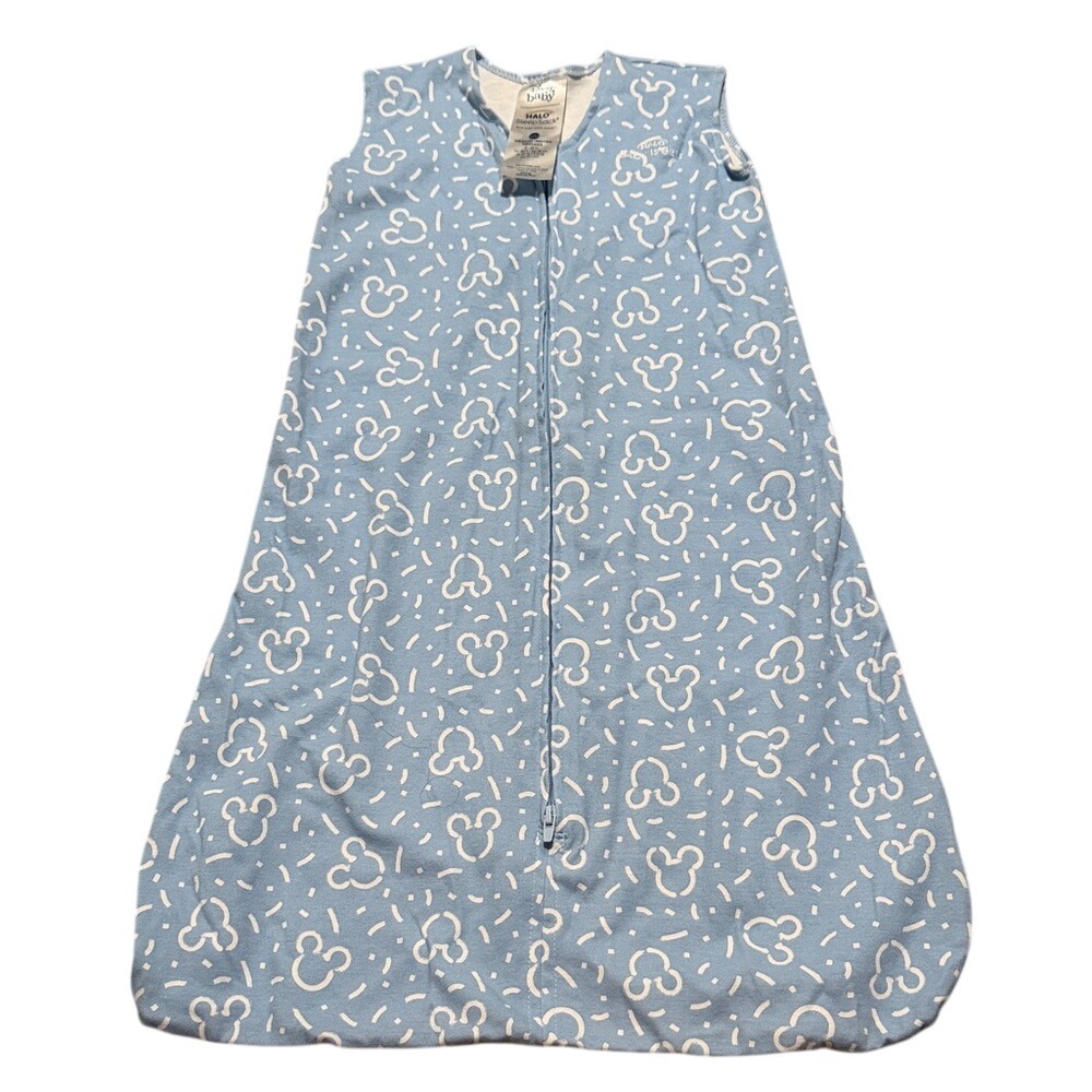 Disney Halo Sleepsack Blue White Kids Pajamas Mickey Mouse 6-12 months Medium M